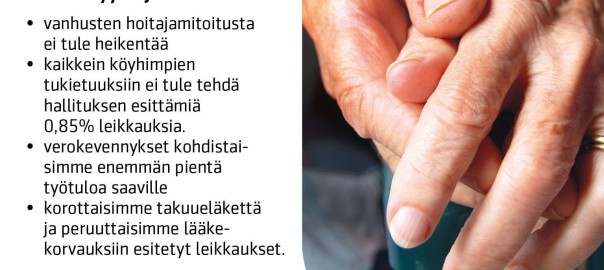 Katastrofaalista vähentää hoitajamäärää vanhustenhoidosta